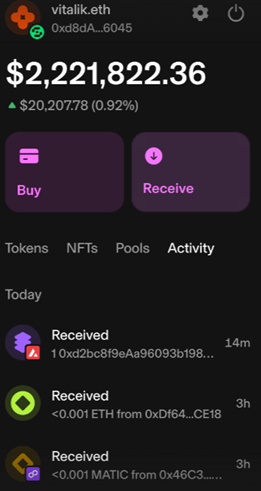 Vitalik.eth recent activity